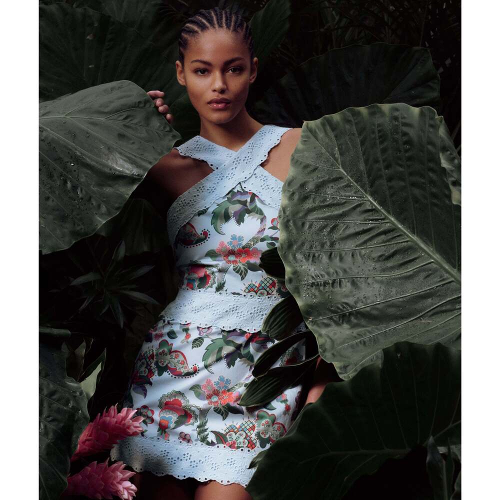 Hill House Home The Meagan Dress - Light Blue Jungle Floral Size S - Picture 3 of 3